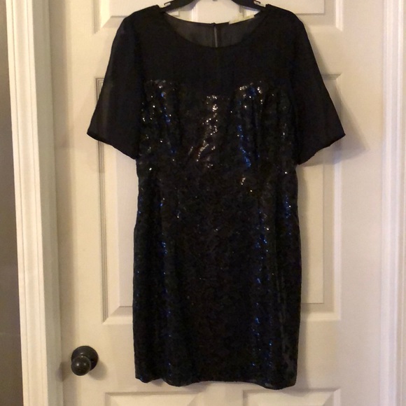 Gianni Bini Black sequin & sheer LBD - Picture 4 of 6